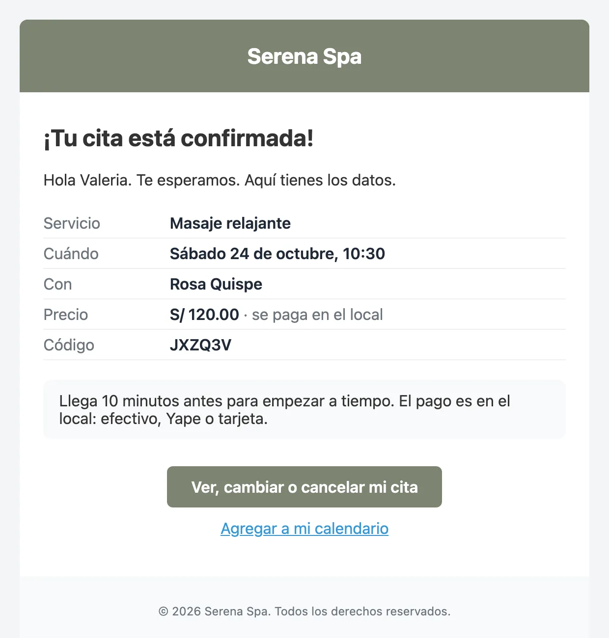 Recordatorios para que no falten