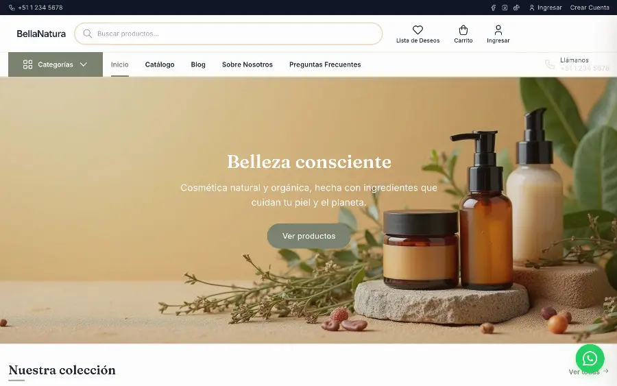 Demo de tienda Belleza y cosmética