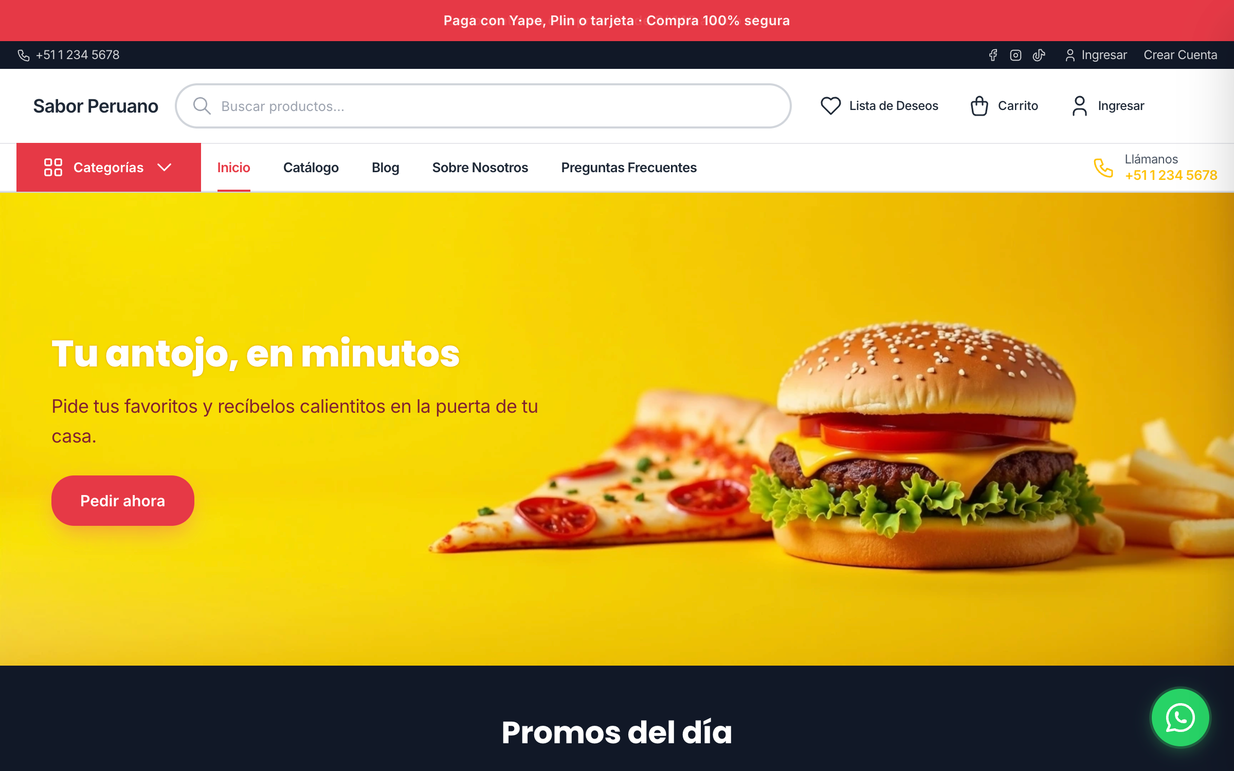 Demo de tienda Restaurante
