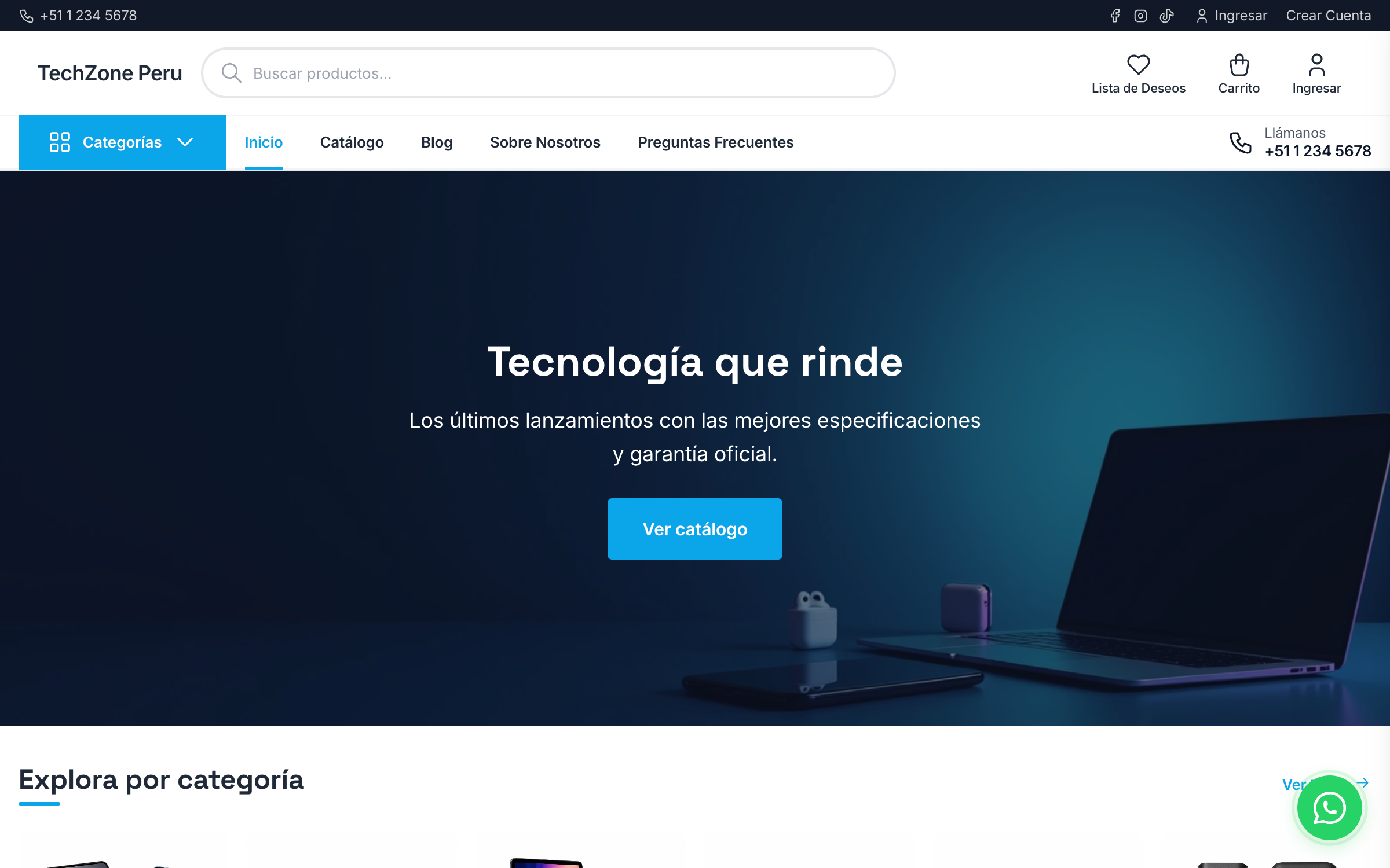 Demo de tienda Tecnología