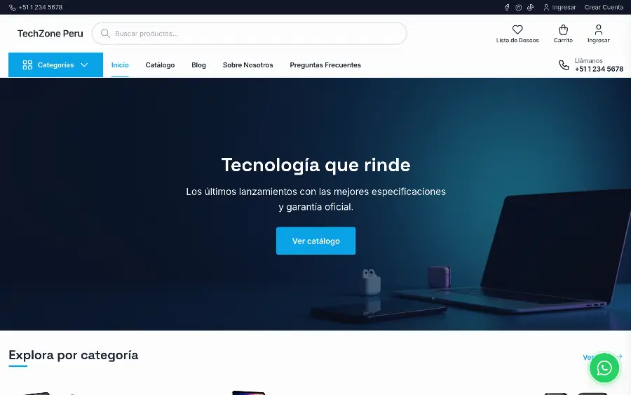 Demo de tienda Tecnología