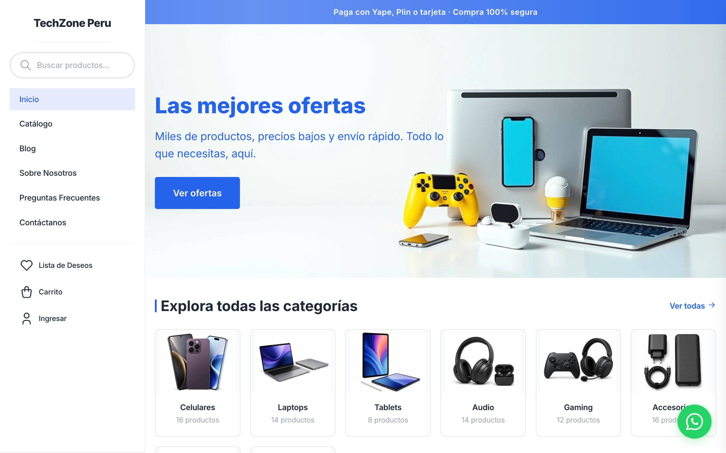 Demo de tienda Tecnología